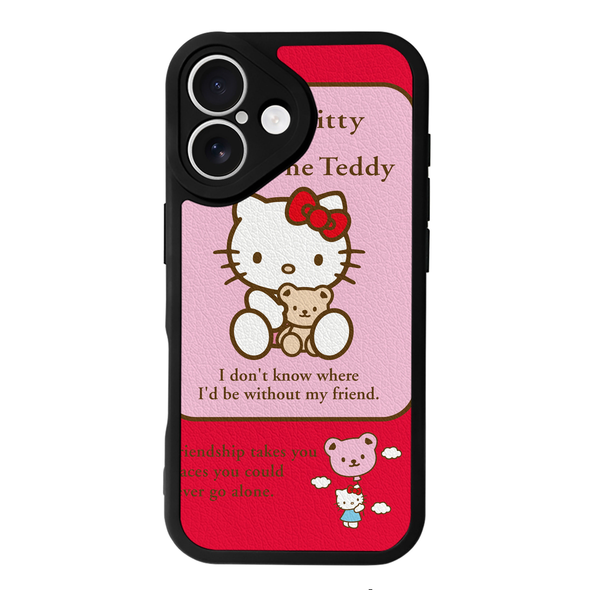 （画像用） Hello Kitty ハローキティ 【iPhone 16シリーズ対応】シリコンスマホケース（レザー調） 材質：シリコン